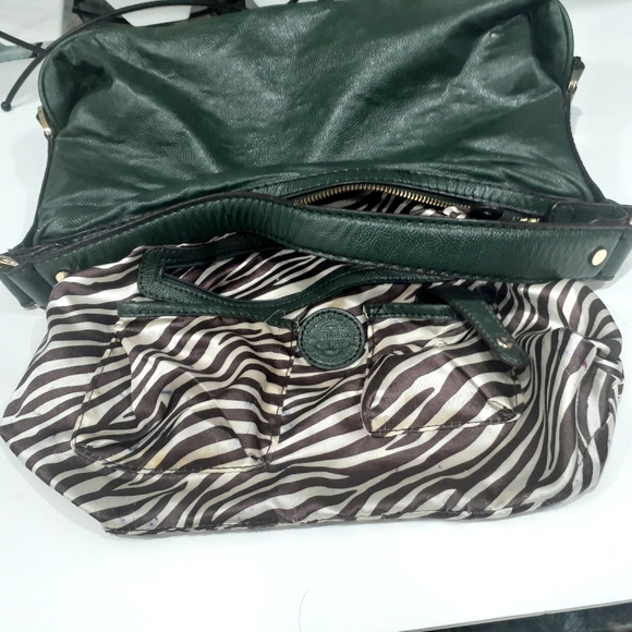 Dana Bachman hunter green and gold satchel - Picture 4 of 13